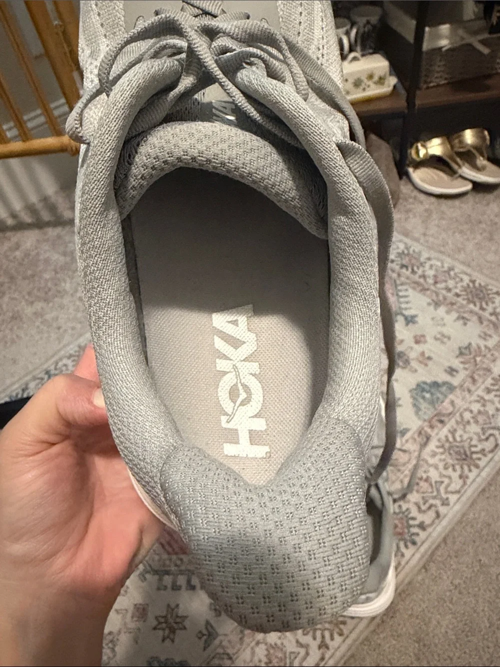HOKA Clifton 10 Men’s Gray Running Shoes Athletic Sneakers size 12 2E